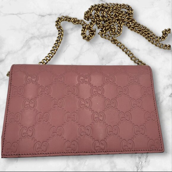 Gucci Sima GG Interlocking Wallet on a Chain - Pink - Picture 5 of 11